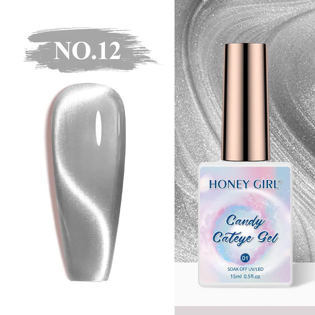 HONEY GIRL Moon Light Magnetic CatEye 24 Colors Jelly Gel Polish Set Wholesale 9d Crystal Uv Gel Nail Polish Cat Eye Gel Polish