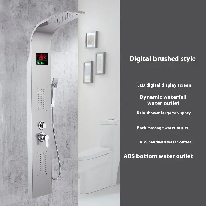 Modern Luxury Good Quality 304 Sus Digital Led Smart Rainfall Shower Massage System Wall Panels for Showers 3 Warranty