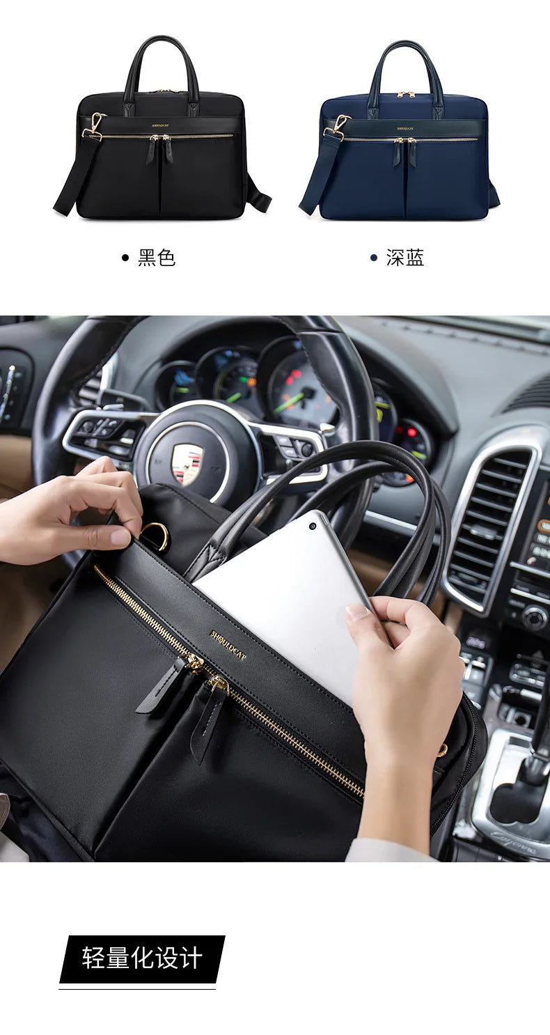 Women Laptop Briefcase Computer Bag Business Document Organizer Ipad Tote Ladies Handbag Messenger Purse Strap Pouch Accessories