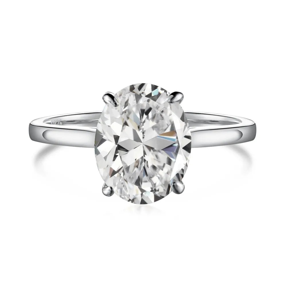 Luxury 925 Sterling Silver 18k Gold Oval Cubic Zirconia Diamond Ring Wedding Engagement Rings for Women Fine Jewelry Wholesale