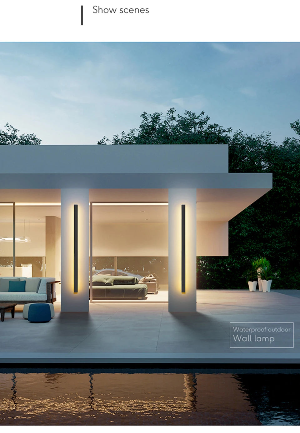 LED Outdoor Wall Light Modern Waterproof IP65 Villa Porch Garden Patio Exterio Wall Lamp Rainproof In Front of Garage Door Lamp