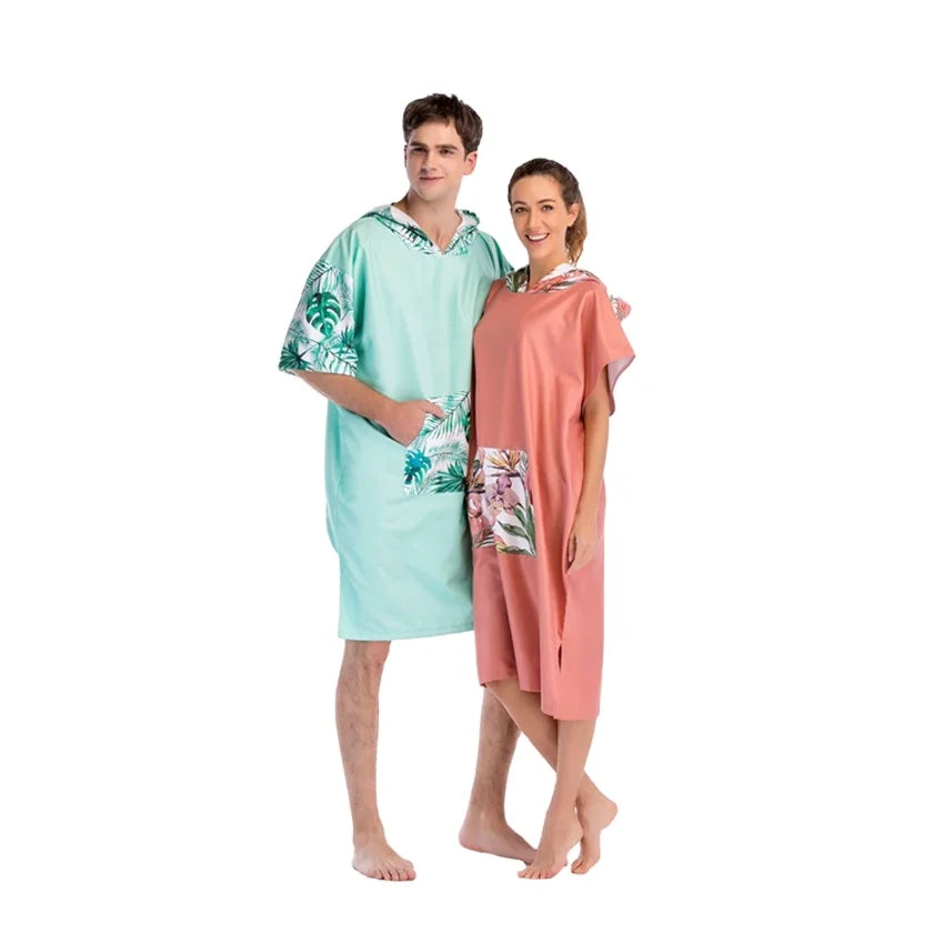 Wholesale Custom Digital Printed Surf and Swim Hooded Poncho Beach Towel