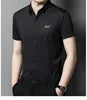 Liu Ming Summer Fashion Casual Men's Tops Shirts Single Breasted Solid Color Short Sleeve With Turn-Down Collar