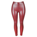 Outfits Women Pencil Pants PU Leather Leggings Thicken Winter Warm Skinny Pants Elastic High Waist Hip Push Up Latex Trousers