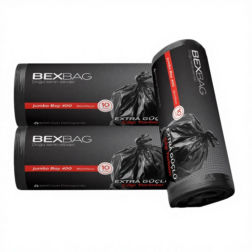 Kangle Black Polyethylene Trash Bags 10pcs Roll 50x70 70x90 80x110 90x120 110x120 Star Seal Bottom Sustainable Household Bags