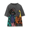 PB&ZA Women Basic Girl Pattern Tee Shirt Casual O-Neck Short Sleeve Female Cotton  T- Solid Tshirt Tops