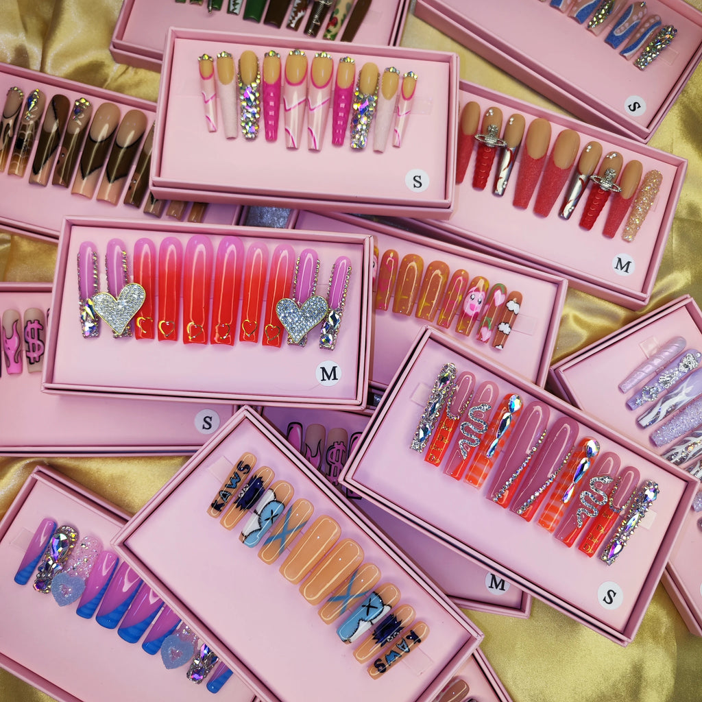 2024 Newest Wholesale Private Label Handmade Press Nails Ins Most Popular Trending Artificial Fingernails Acrylic Full Design