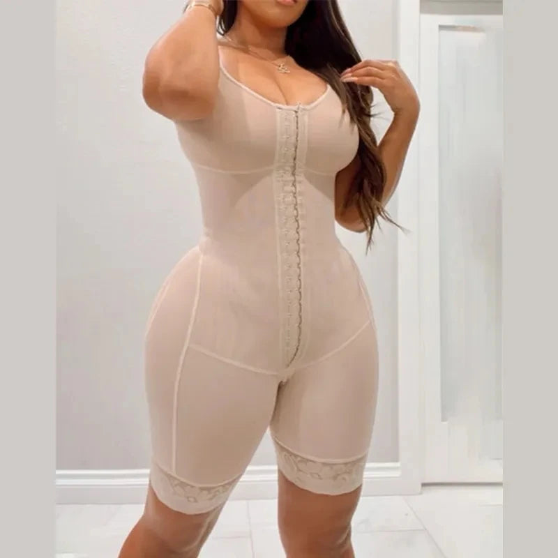 Fajas Colombianas Compression Butt Lifter Shapewear With Bra Tummy Control Full Body Flatten Abdomen Hook-eyes Body Shaper