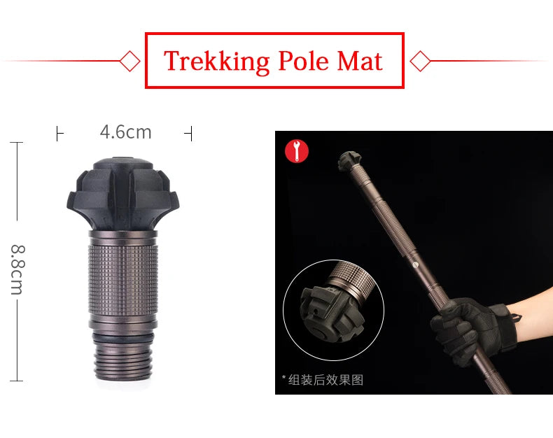 Outdoor Camping Hiking Stick DIY Self Defense Handle Tool Accessory Shovel Extra Extended Handles for Camping Gear