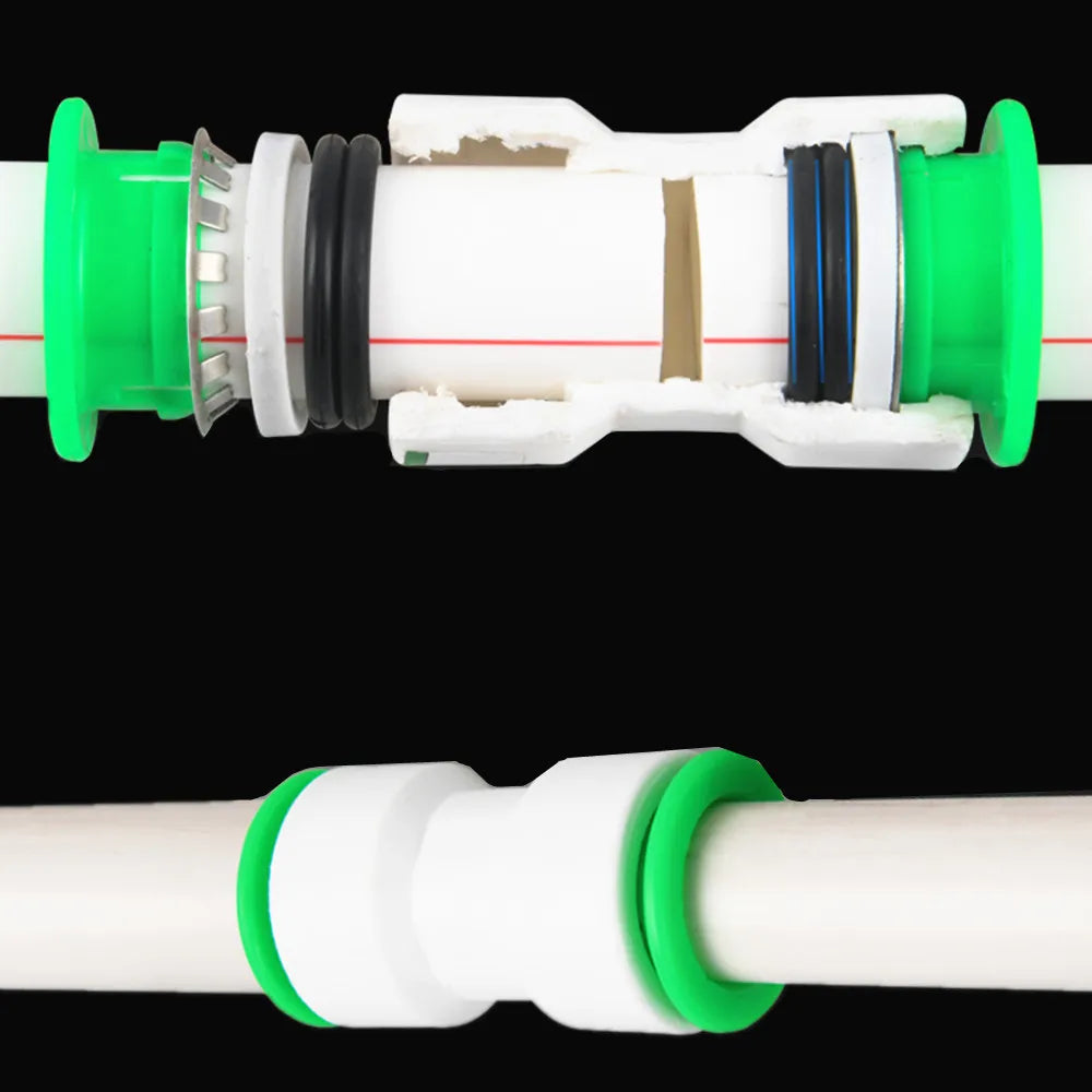 Hot-melt free water pipe quick connection 20mm 25mm 32mm direct plug live connection PPR water pipe quick connection parts