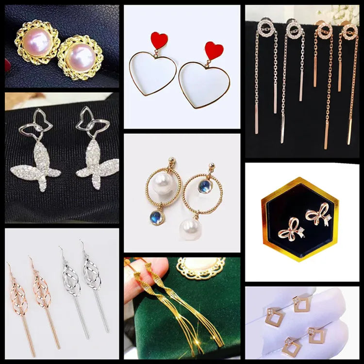 Wholesale High Quality Fashion Wedding Accessories Jewelry Natural Round Diamond 18K Pure Earring Stud