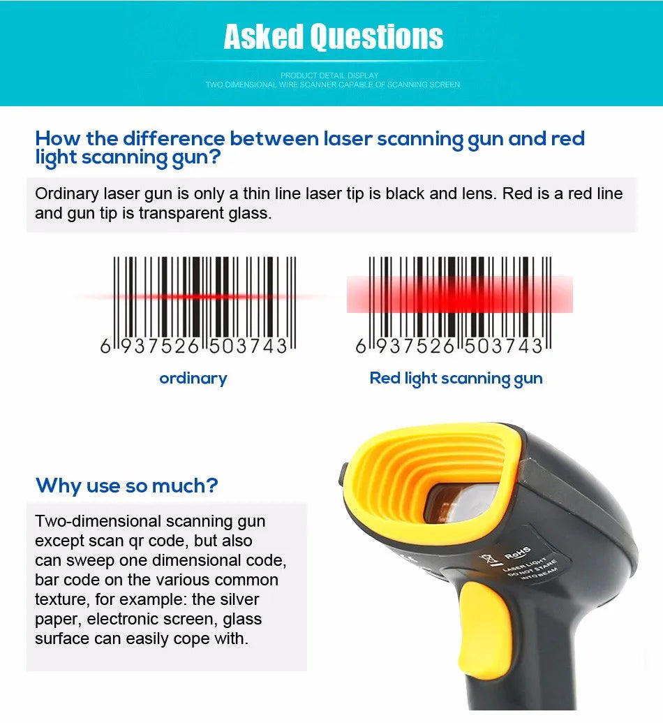 ScanHome Supermarket Handheld 2D Code Scanner Bar Code Reader QR Code Reader USB ZD5800 2D Bar Code scanner