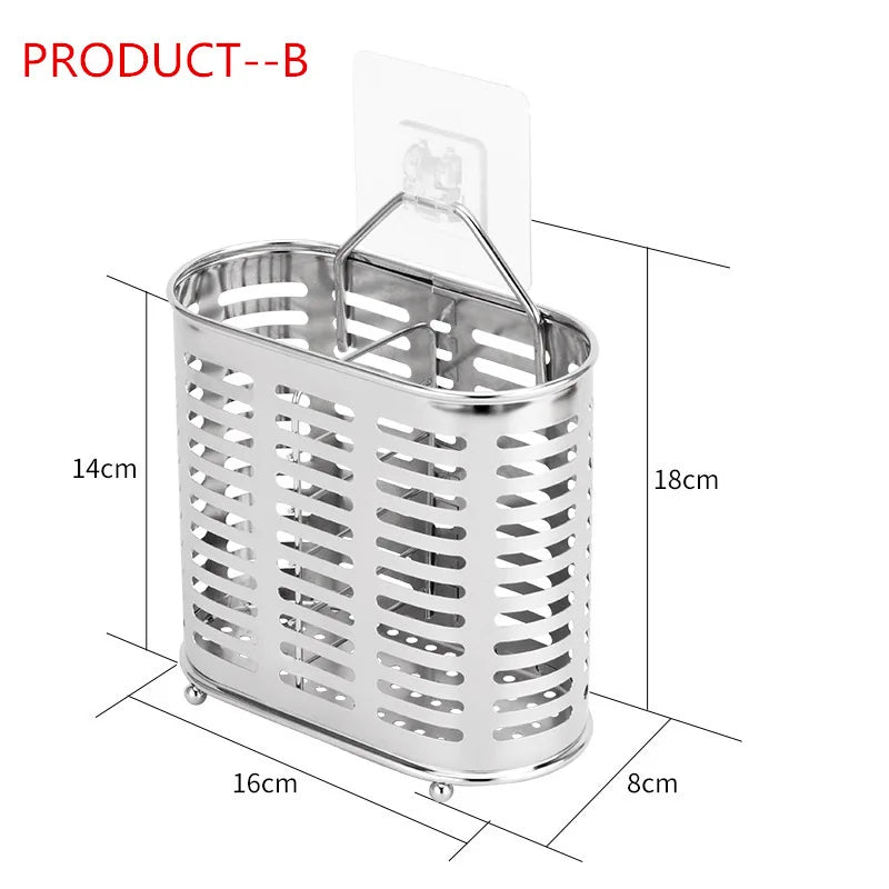 Kitchen Organizer Stainless Steel Dish Drainer Kitchen Tableware Storage Rack Chopsticks Spoon Fork Storage Holder For Kitchen