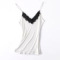 SuyaDream Women Silk Camis 30% Natural silk and lace Camisoles V neck Bottoming Shirt Black Purple White 2026 New Summer TOP