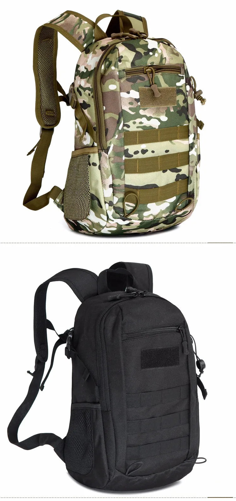 Cool Camping Gear Tactical Backpack, Trekking Bags, Camouflage Rucksack, Molle Bag, Camping Travel Backpacks, 15L