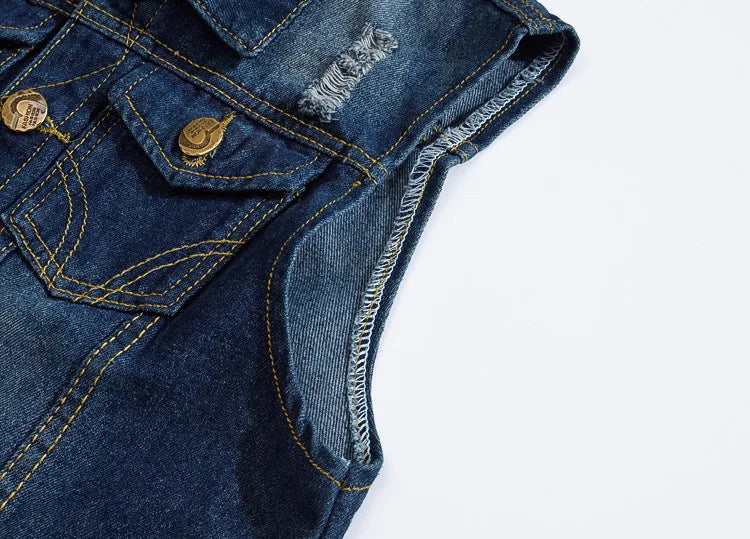 DIMUSI Men Denim Vest Vintage Sleeveless Washed Jeans Waistcoat Man Design Cotton Cowboy Ripped Jacket Male Waistcoat 5XL,YA663