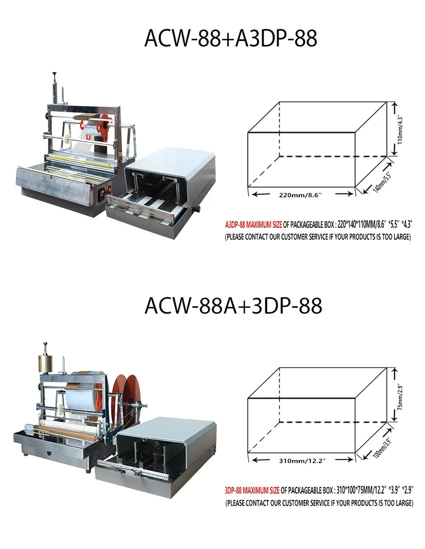 ACW-88+A3DP-88/3DP-88 Cellophane Wrapping Machine for Perfume Box