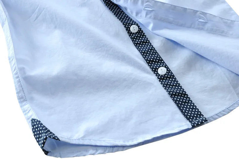 Hot Sale Children Boys Shirts Spring 2023 Fashion Solid color Kids baby Shirts children Clothing Shirt white Long sleeve 3-12Yrs