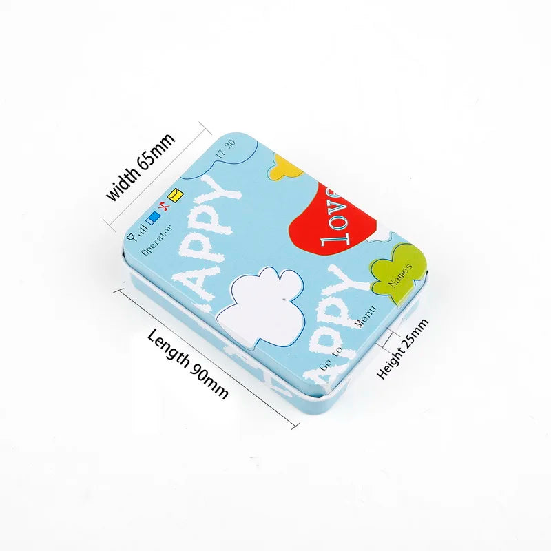 Mini Tin Metal Box Case for Candy Storage Small Metal Box Diy Coin Earrings Headphones Gift Box 9cm*6.5cm*2.5cm