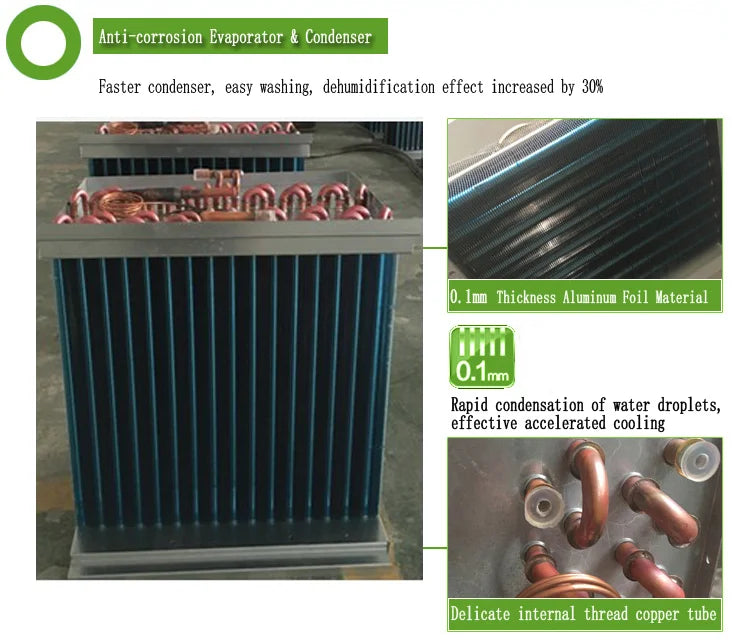 Factory Price Sale 50Hz Frequency Industrial 10-Liters Per Hour Tankless Refrirator Air Dehumidifier Electric for Laboratory