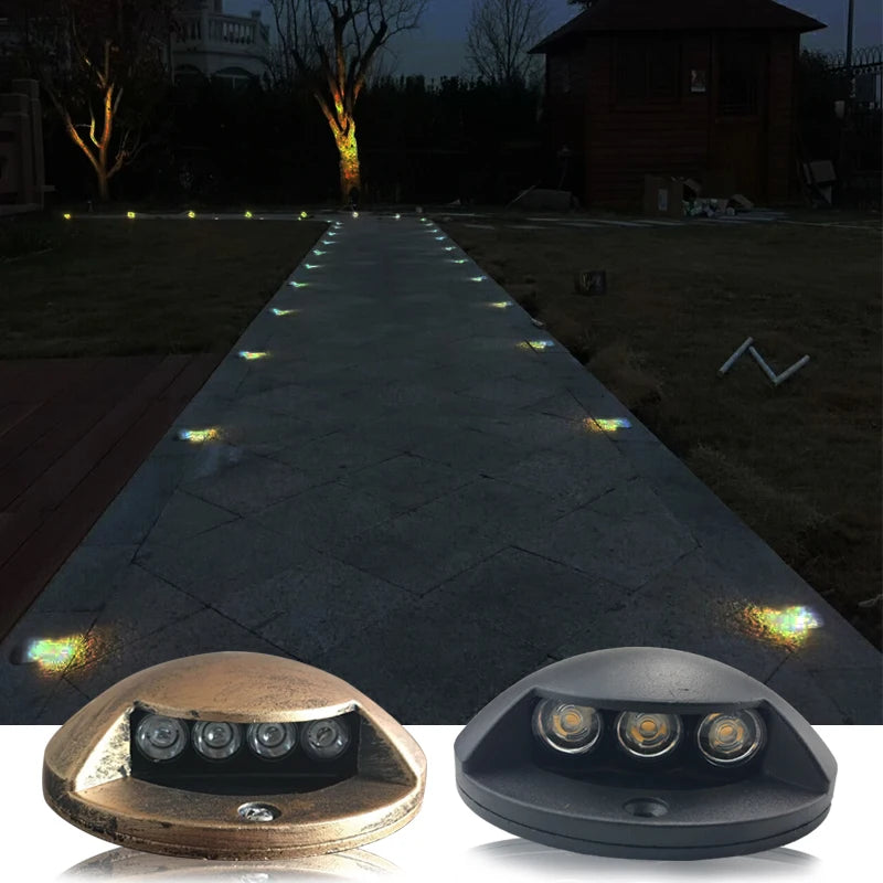 3W Bronze LED Underground Light Outdoor Ground Garden Yard Path Floor Deck Spot Light Landscape Walkway Light
