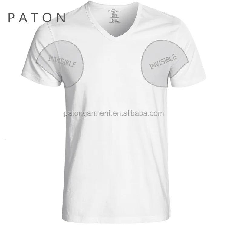 PATON Custom Plus Size Armpit Pads shields Micro Modal Sweatproof T-shirts for Men V Neck Sweat Proof Undershirt