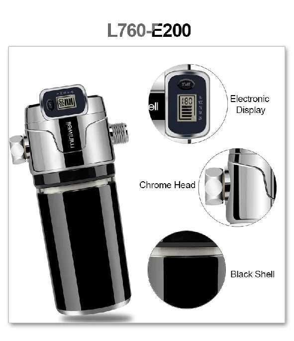 Electric Double Filter Shower Head Activated Carbon Water Filter with Replaceable Chlorine Filter for All Shower Heads