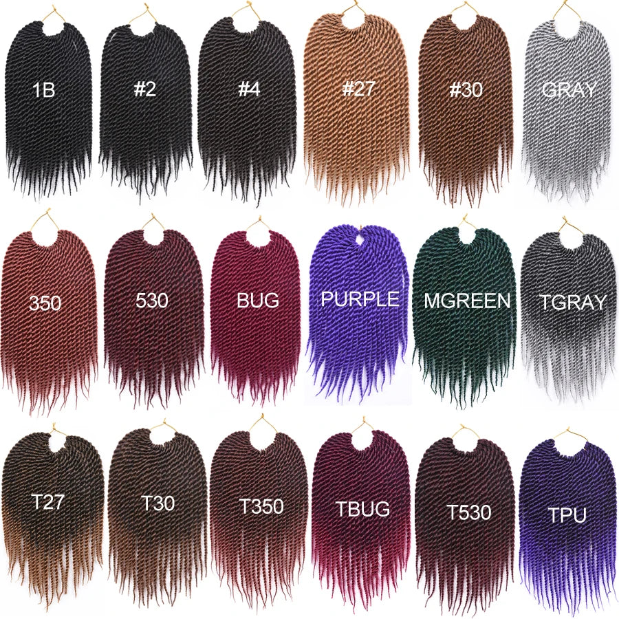 TOMO 14" 18" 22" 22 Roots Synthetic Senegalese Twist Hair Crochet Braids Crochet Hair Extensions Ombre Red Braiding