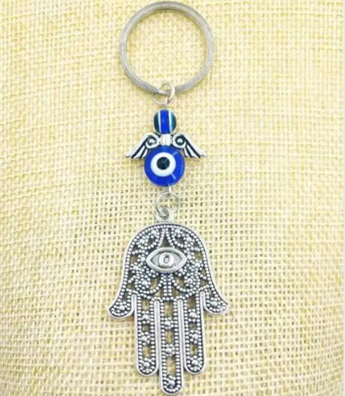 Greek Turkish Evil Eye Wall Hanging Amulet, Kabbalah & Evil Eye For Keys Car Bag Charm Key Ring Handbag Couple Key Chains Gift