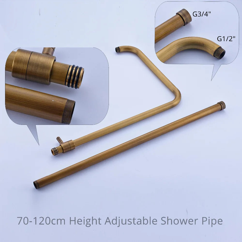 Rainfall Bathroom Shower Set Brass Antique Shower Mixers with Handshower Single Handle Wall Mounted Shower Faucet Tap