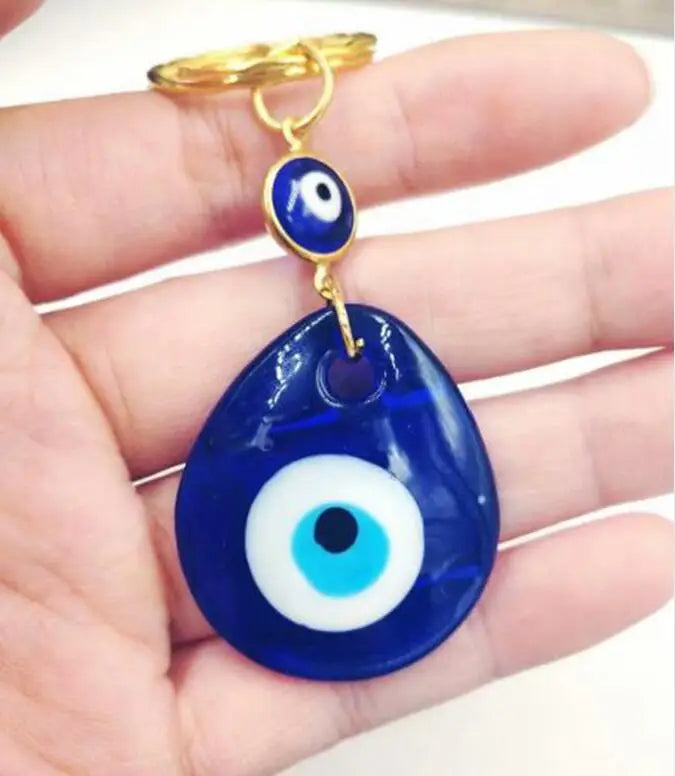Greek Turkish Evil Eye Wall Hanging Amulet, Kabbalah & Evil Eye For Keys Car Bag Charm Key Ring Handbag Couple Key Chains Gift