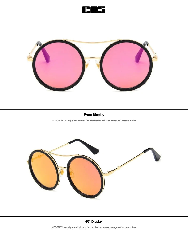 Luxury Round Two Tone Sunglasses For Ladies Sexy Classy Fashion Sun Glasses Stylish Designer Brand Eyewear