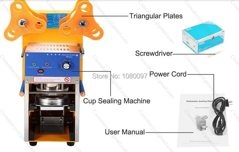 Automatic Milk Tea Cup Sealing Machine Full Automatic Bubble Tea Machine For 90/95mm PP/PE/PC Milk Tea Cup Seale