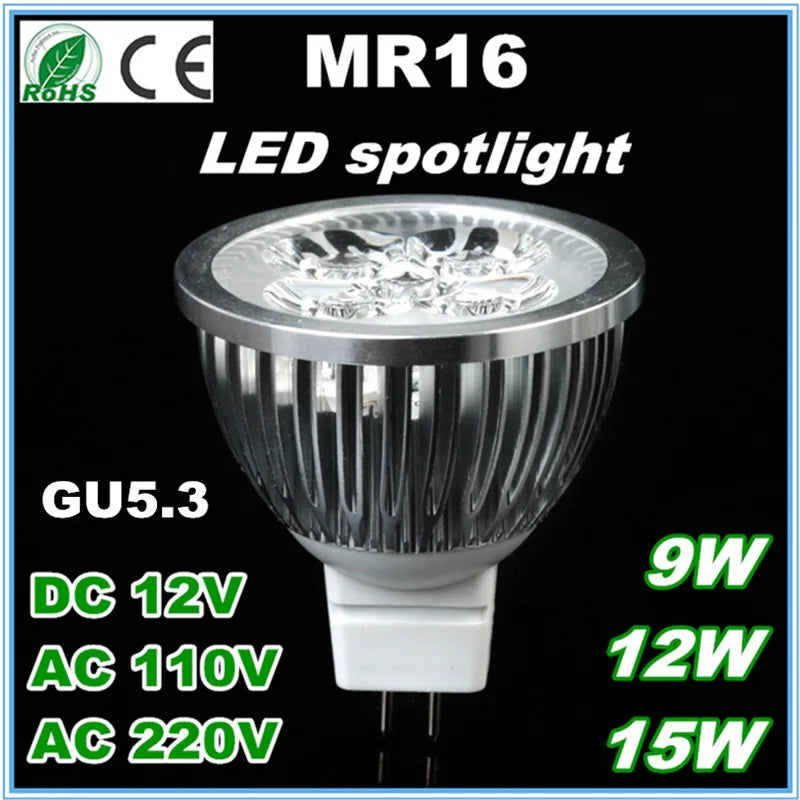 1pcs Super Bright 3W 4W 5W GU5.3 LED Bulbs Light 110V 220V Dimmable Led Spotlights warm/ cold white Natural White lamps
