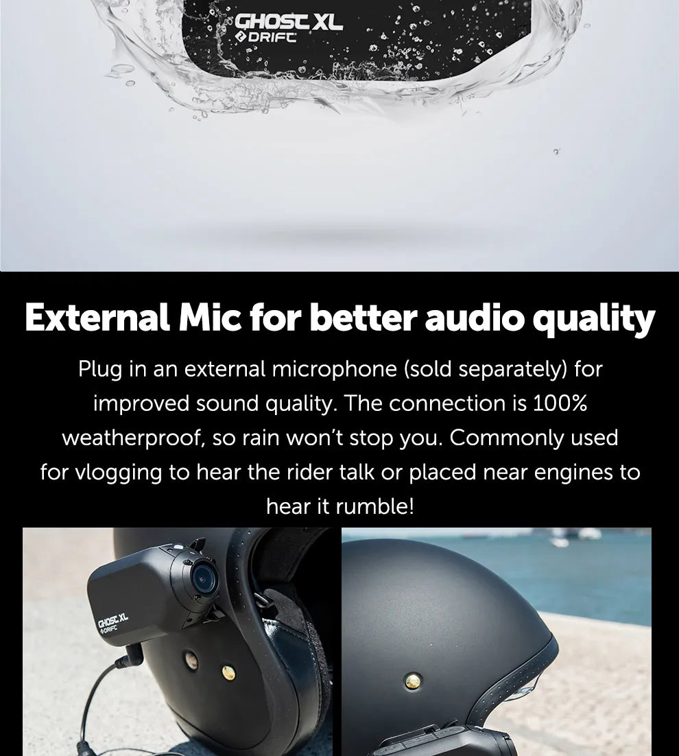 Drift Ghost XL Action Camera 1080P Sport Camera WiFi with Rotating Lens and Dash Cam Mode IPX7 Waterproof Motorcycle Helmet Cam