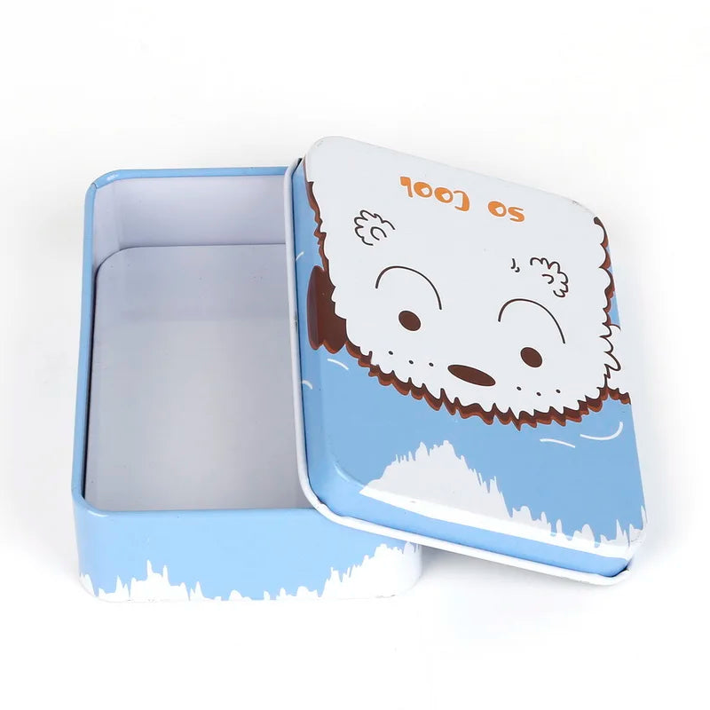 Mini Tin Metal Box Case for Candy Storage Small Metal Box Diy Coin Earrings Headphones Gift Box 9cm*6.5cm*2.5cm