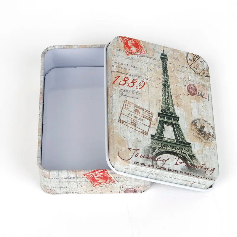 Mini Tin Metal Box Case for Candy Storage Small Metal Box Diy Coin Earrings Headphones Gift Box 9cm*6.5cm*2.5cm