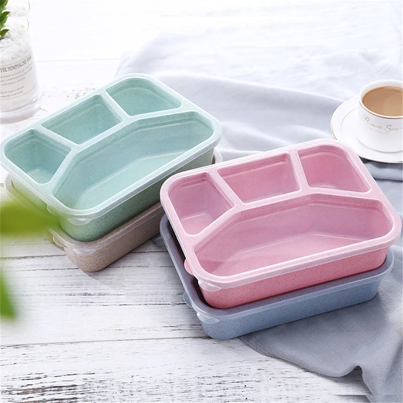 Portable Mini Bento 4 Grids Lunch Box Microwave Thermal Containers For Adults Travel Children Picnic Food Container and Storage
