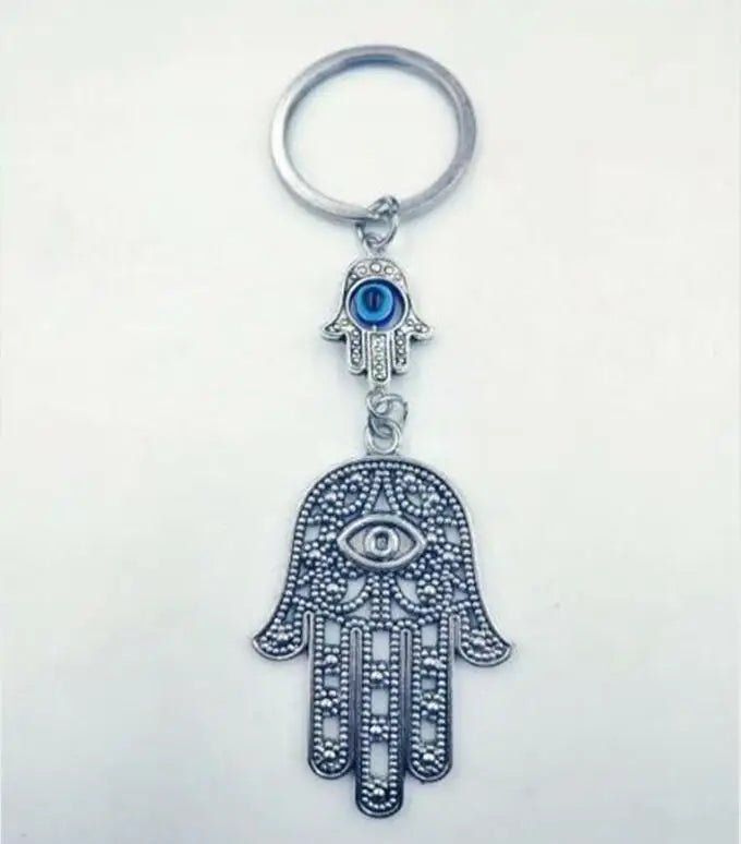 Greek Turkish Evil Eye Wall Hanging Amulet, Kabbalah & Evil Eye For Keys Car Bag Charm Key Ring Handbag Couple Key Chains Gift