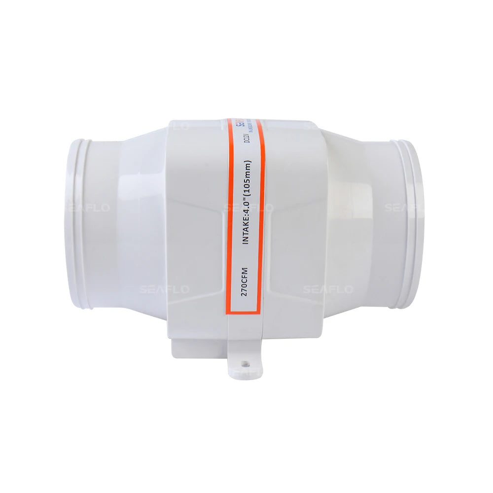 12V 24V 270 CFM Boat Blower 4 Inch In-Line Marine Bilge Air Blower Fan Quiet Blower Vents