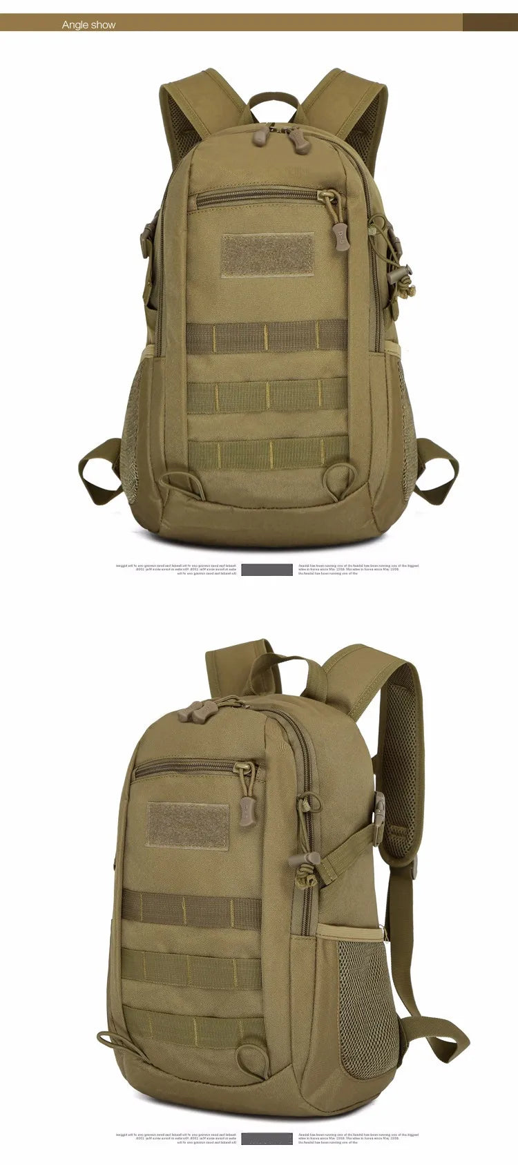 Cool Camping Gear Tactical Backpack, Trekking Bags, Camouflage Rucksack, Molle Bag, Camping Travel Backpacks, 15L