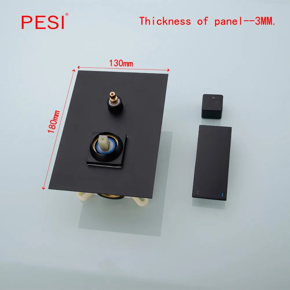 All Brass Shower Faucet Mixing Valve 1/2/3 Ways Concealed Easy-mount Box Brass Concealed Valve Wall Mount Wholesale Mate Black