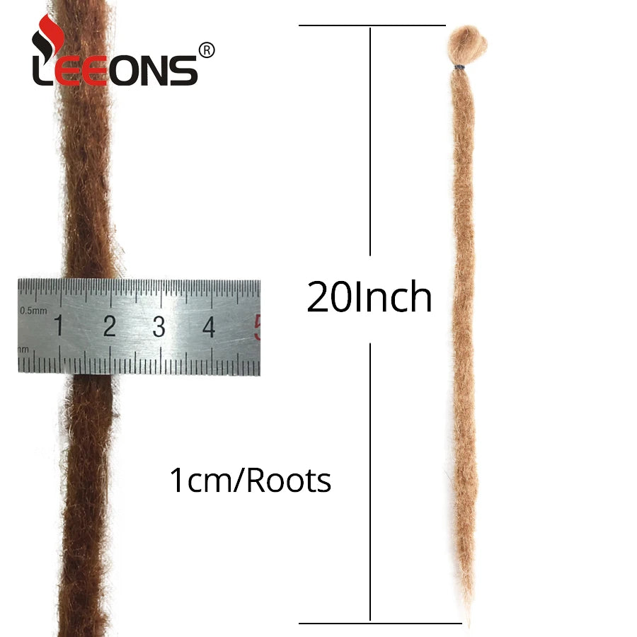 Leeons Synthetic Hair Handmade Dreadlocks Hair Extensions Crochet Hair Black Brown 1 Strands Dreadlock For Women And Men 20 Inch