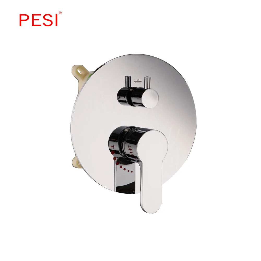 All Brass Shower Faucet Mixing Valve 1/2/3 Ways Concealed Easy-mount Box Brass Concealed Valve Wall Mount Wholesale Mate Black