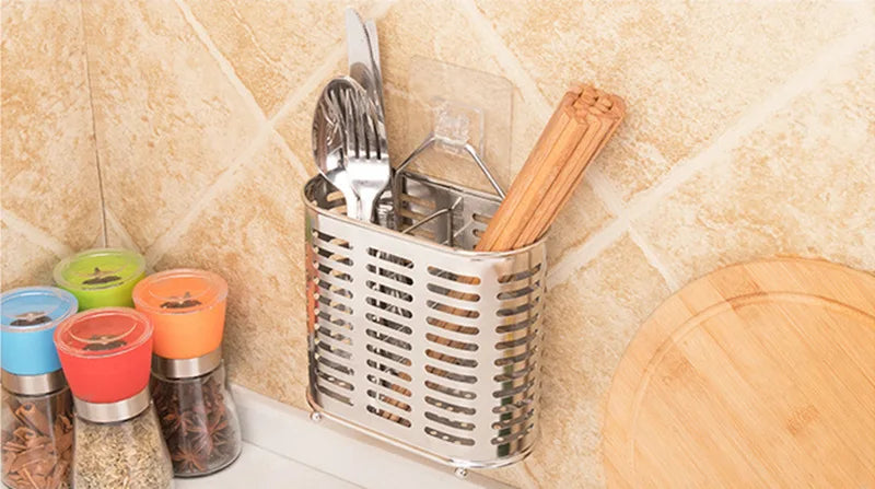 Kitchen Organizer Stainless Steel Dish Drainer Kitchen Tableware Storage Rack Chopsticks Spoon Fork Storage Holder For Kitchen