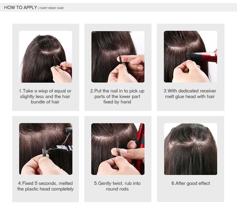 Fairy Remy Hair 20-22" Remy Keratin Flat Tip Human Hair Extensions Straight Capsules Natural Pre Bonded Hair 0.8g/Strand