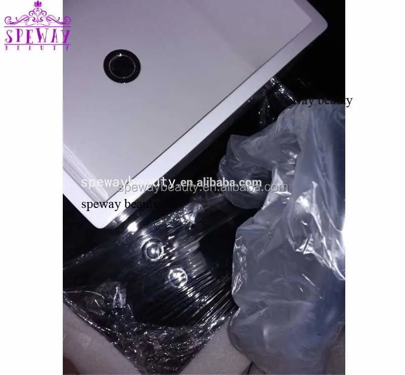 Hot Sale White Square Foot Spa Pedicure Sink Beauty Nail Salon Ceramic Pedicure Bowl Comes With Pull- Out Faucet