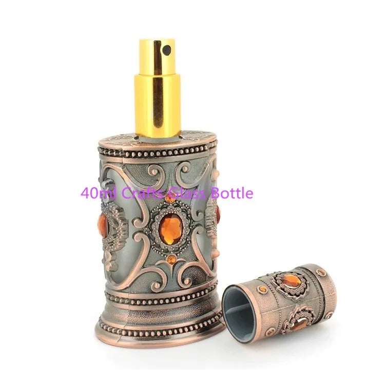 New Design Unique 40ML Glass Arabic Oil Perfume Bottle Cut and Decorated for Personal Care Decal Surface Handling