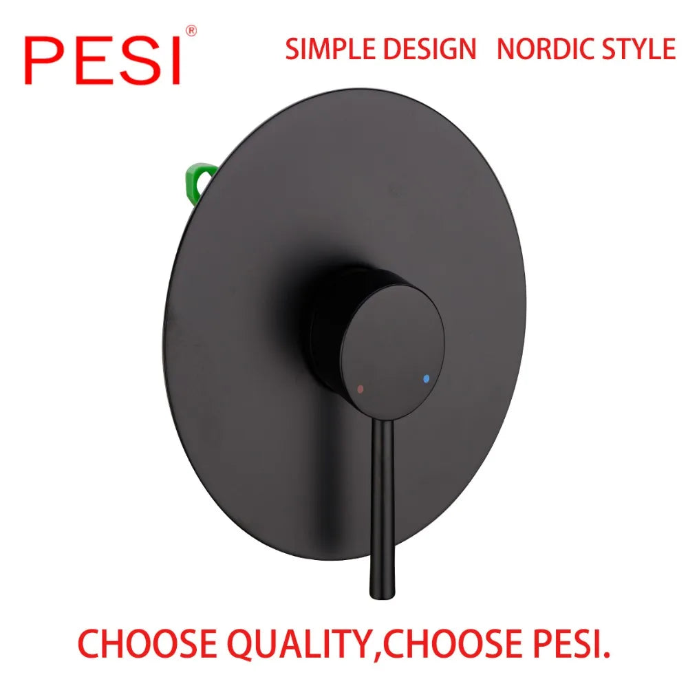 All Brass Shower Faucet Mixing Valve 1/2/3 Ways Concealed Easy-mount Box Brass Concealed Valve Wall Mount Wholesale Mate Black
