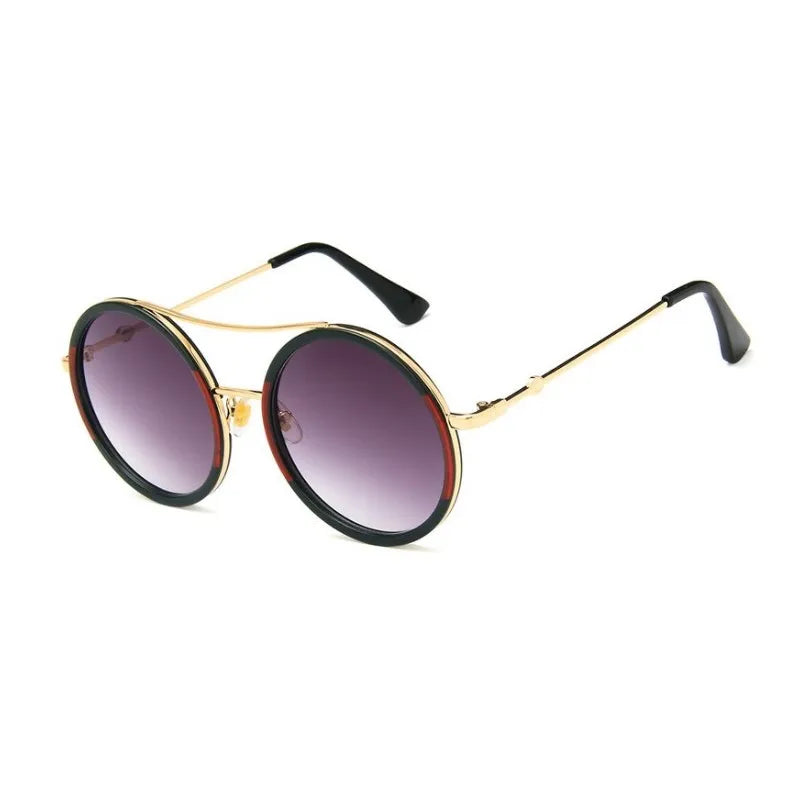 Luxury Round Two Tone Sunglasses For Ladies Sexy Classy Fashion Sun Glasses Stylish Designer Brand Eyewear
